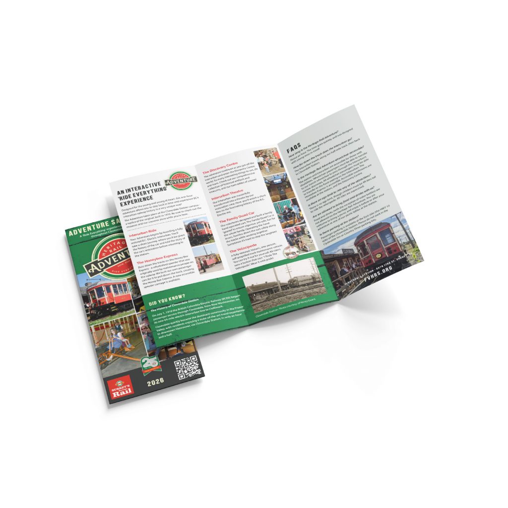 Tri-fold tourism brochure design created by Bizbee Creative in Langley BC