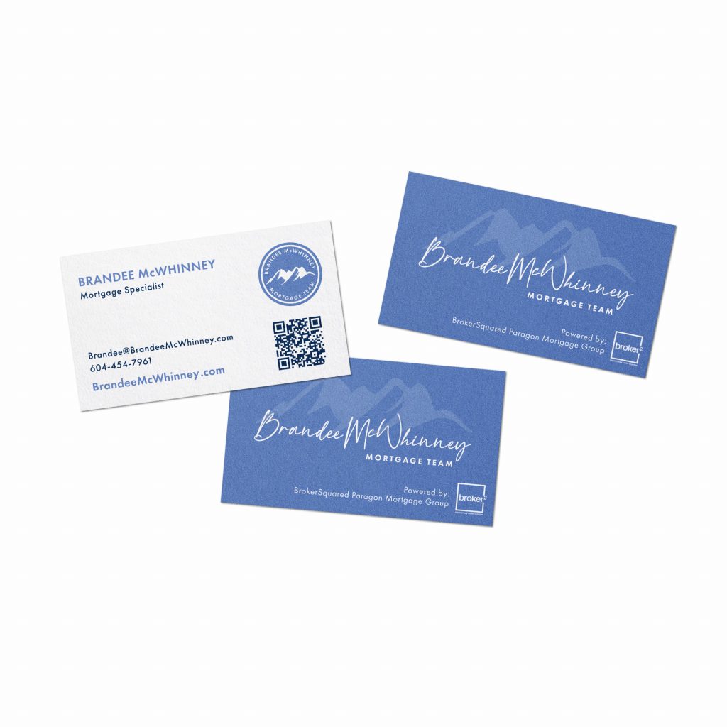 Branded business card design for mortgage specialist