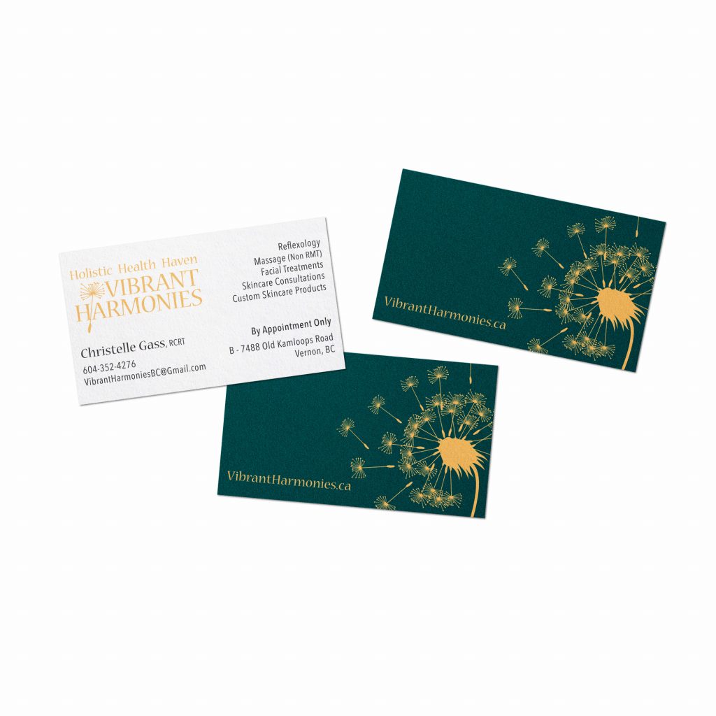 Design of business card for health and wellness professional