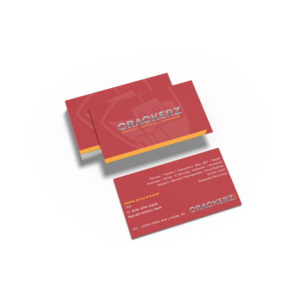 Business card design for tech services company Crackerz