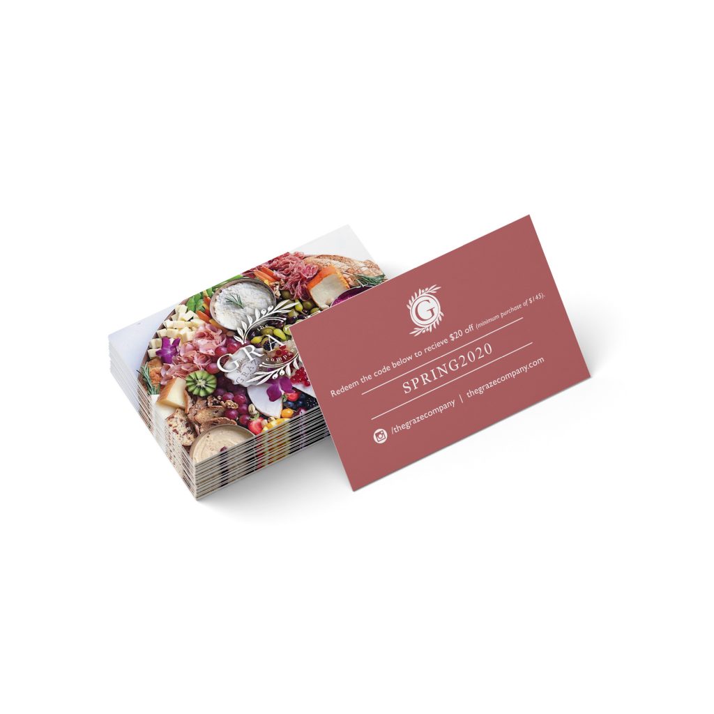 Brand identity promotional card layout