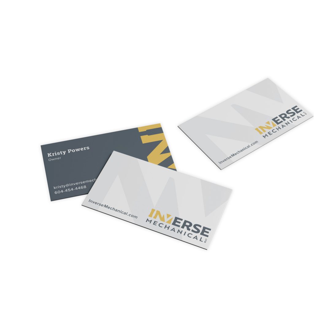 Modern business card design for mechanical engineering company
