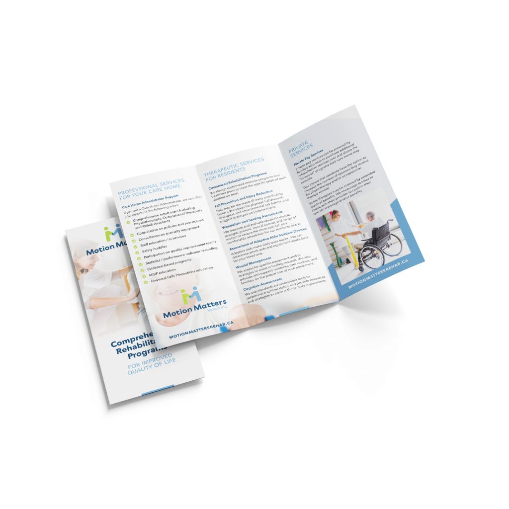Health and Wellness brochure design for physical rehabilitation business