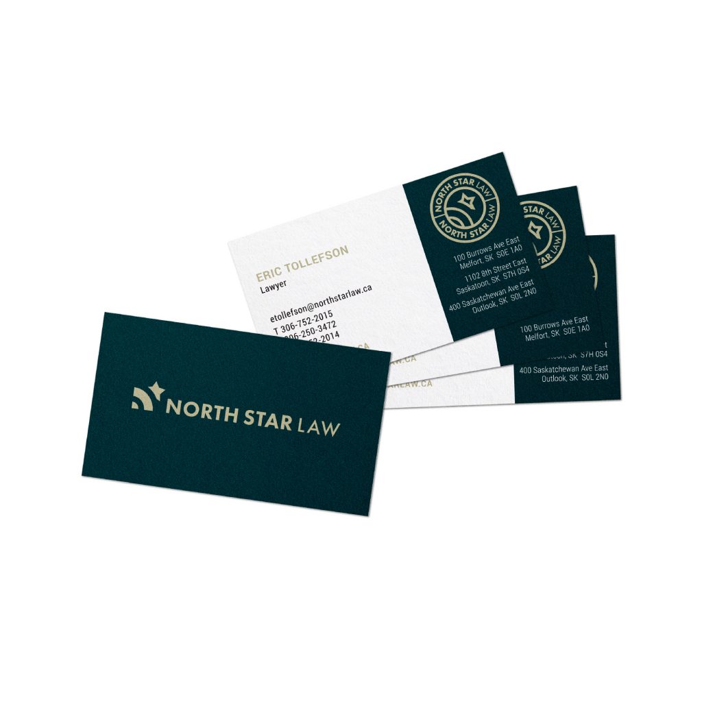 Design of a business card for law firm in Saskatchewan