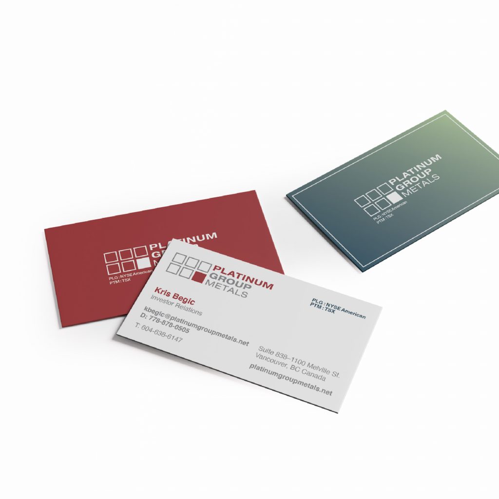 Business card design for mining company