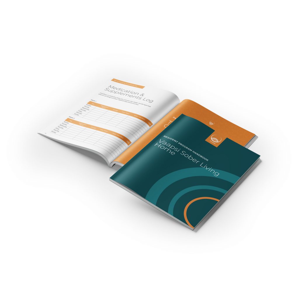 Resident Program Handbook Design for Vaapsi Sober Living Home