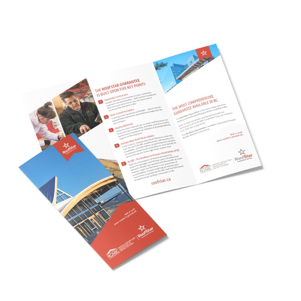 RoofStar Guarantee brochure design for RCABC
