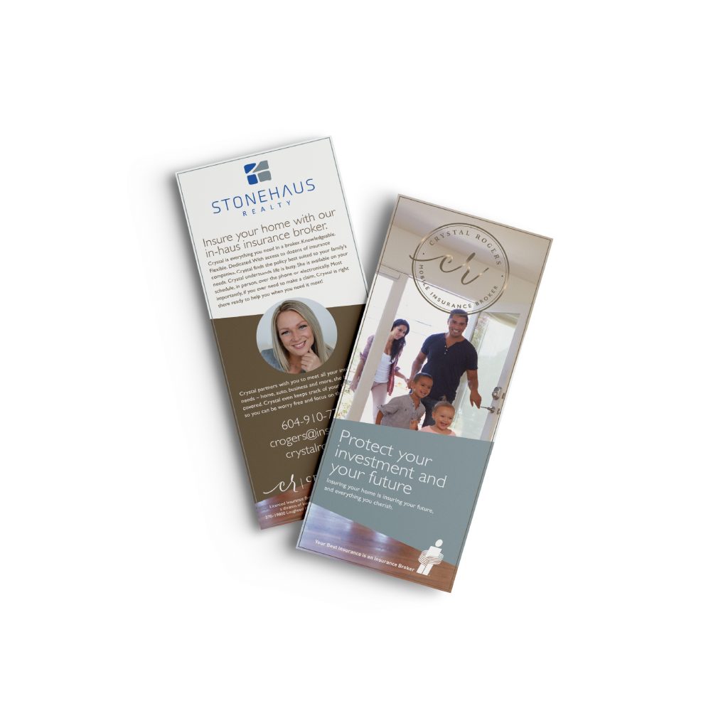 Design of rack card for insurance broker