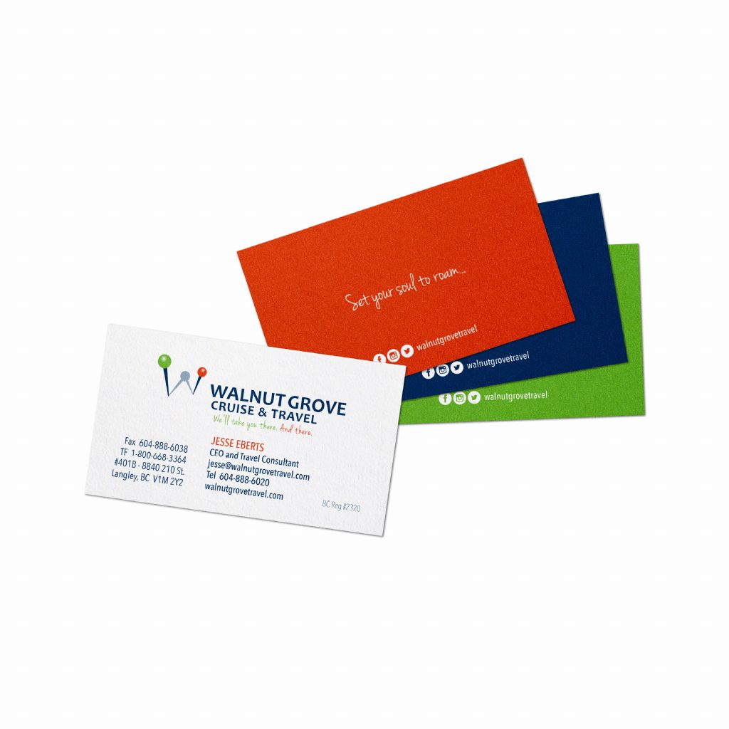 Travel agency bold business card design