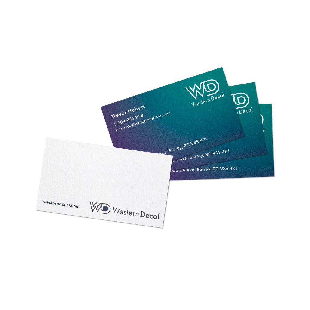 Business card design for Western Decal