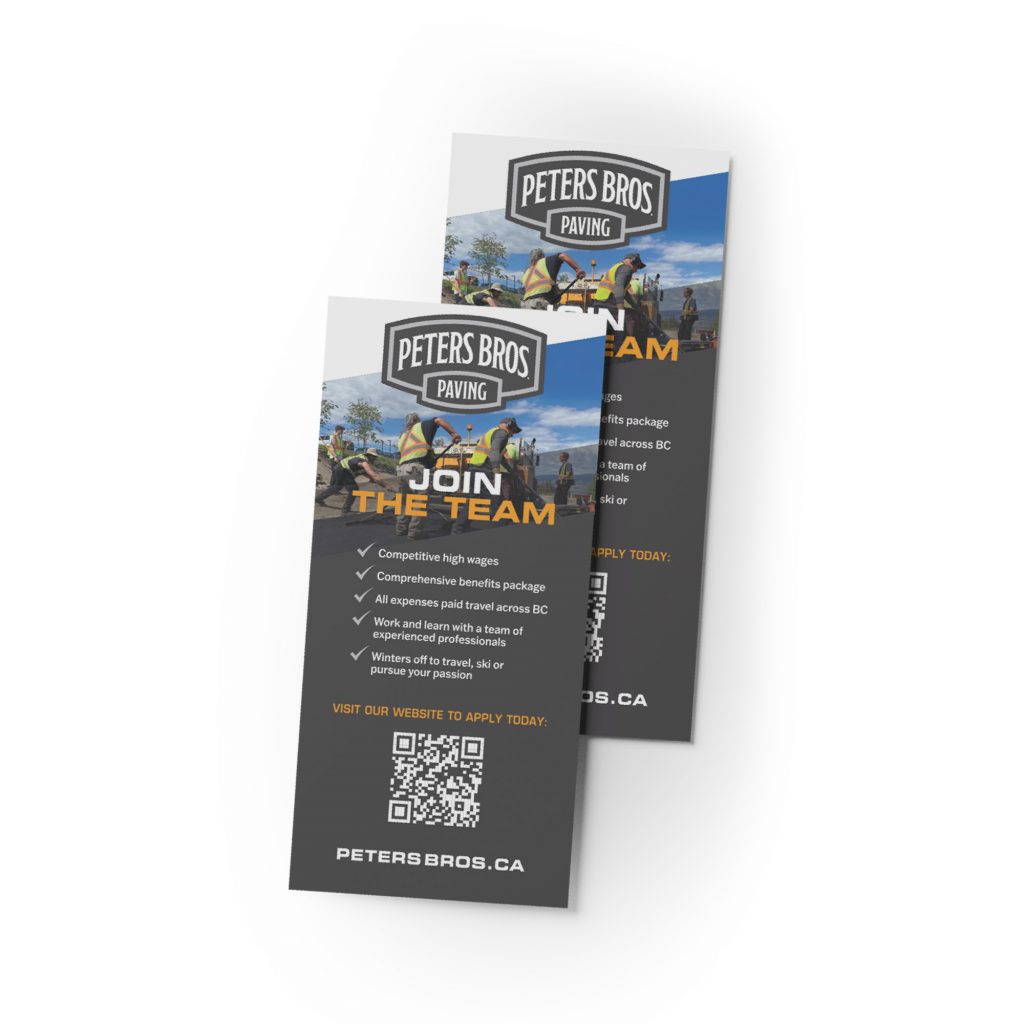 Rack card design for BC paving company