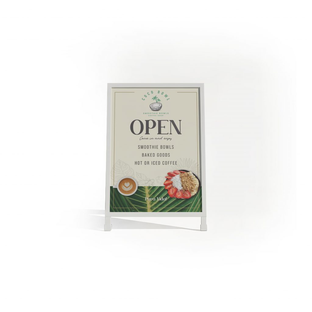 Sandwich Board design for Coco Bowl Cafe